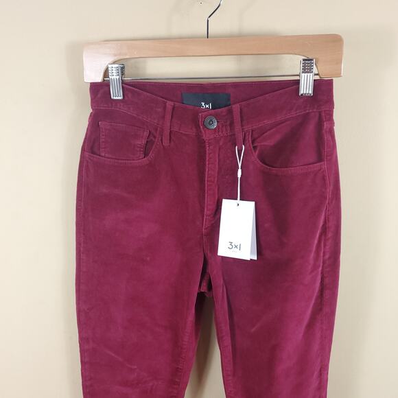 3x1 Red Velvet Higher Ground Mini Split Jeans Size 25 - Picture 4 of 11